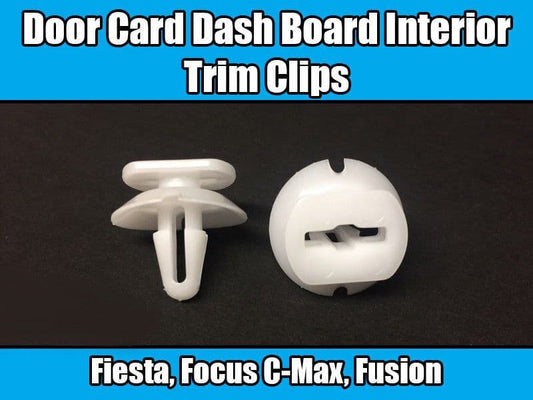 10x Clips for Ford Fiesta Fusion Door Card Dashboard Interior Trim White Plastic