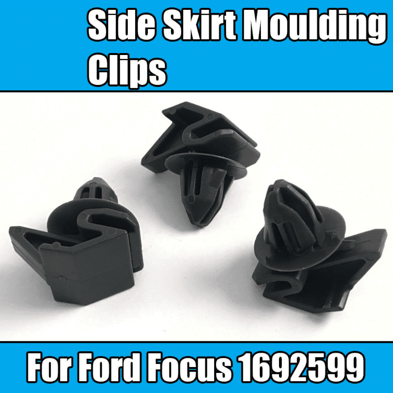 10x Clips for Ford Focus Black Sill Moulding Clip Side Skirt Rocker Cover Clips