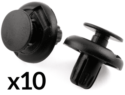 10x Clips for Ford Honda Mitsubishi Wheel Arch Lining Bumper Rivet Black Plastic