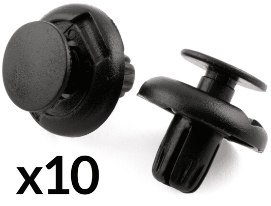 10x Clips for Ford Honda Mitsubishi Wheel Arch Lining Bumper Rivet Black Plastic