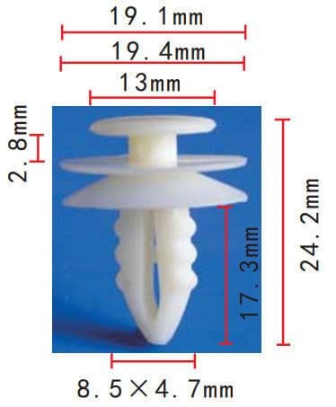 10x Clips for Ford Interior Trim Panel Fastener Clips White Plastic 387477-S