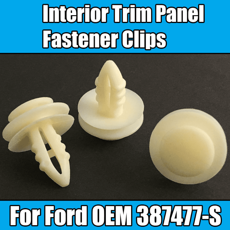 10x Clips for Ford Interior Trim Panel Fastener Clips White Plastic 387477-S
