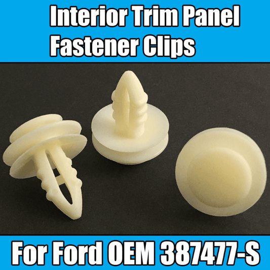 10x Clips for Ford Interior Trim Panel Fastener Clips White Plastic 387477-S