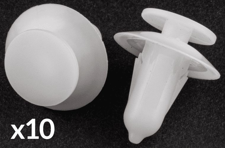 10x Clips for Ford Iveco Interior Door Card Panel Trim Bumper White Plastic