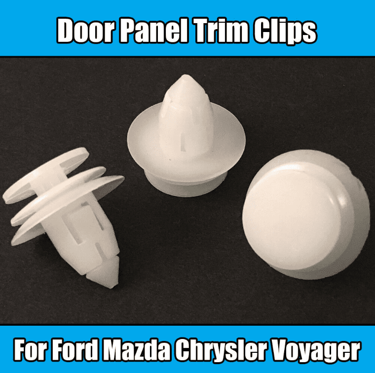 10x Clips for Ford Mazda Chrysler Voyager Door Panel Trim Clips White Plastic