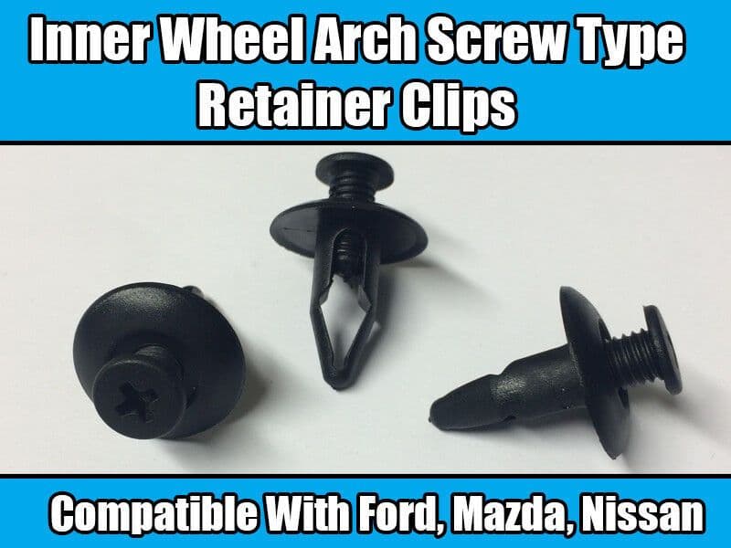 10x Clips for Ford Mazda Nissan Inner Wheel Arch Screw Retainer Black Plastic