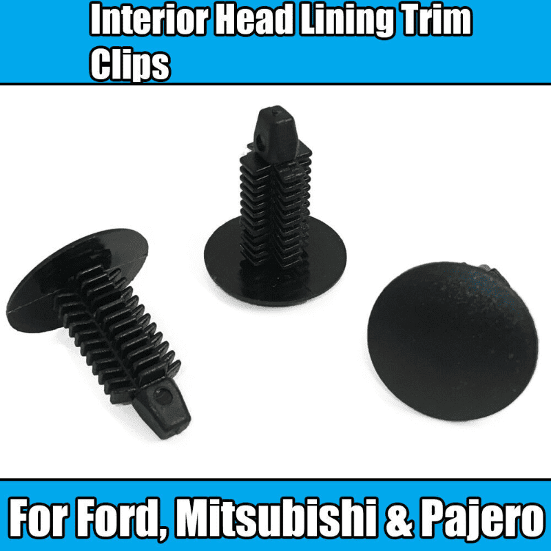 10x Clips for Ford Mitsubishi Pajero Interior Roof Head Lining Trim Black