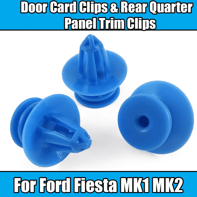 10x Clips for Ford Mk1 Mk2 Fiesta Door Card Rear Quarter Panel Trim Blue Plastic
