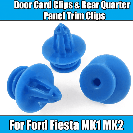 10x Clips for Ford Mk1 Mk2 Fiesta Door Card Rear Quarter Panel Trim Blue Plastic
