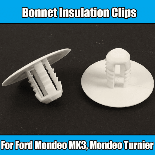 10x Clips for Ford Mondeo Mk3 Bonnet Insulation Lining Pad Clips White Plastic