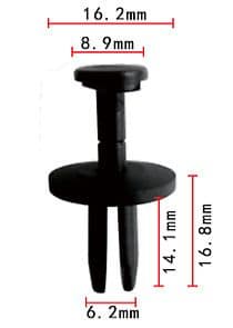 10x Clips for Ford Push Type Rivet Retainer Fastener Black Plastic N805231S