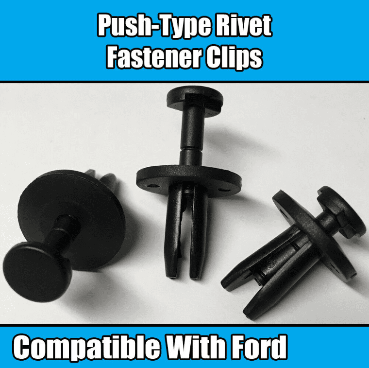10x Clips for Ford Push Type Rivet Retainer Fastener Black Plastic N805231S