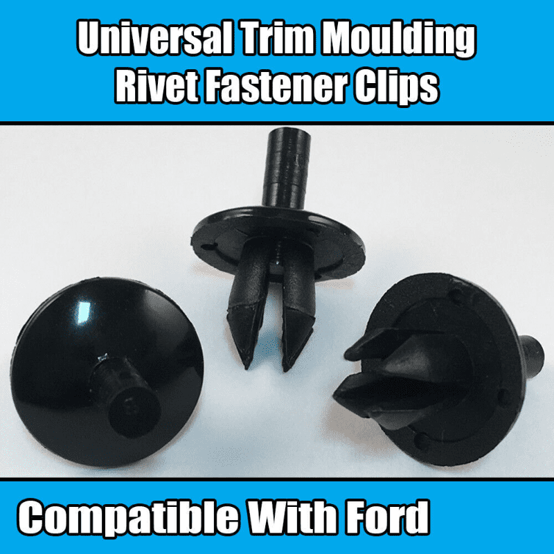 10x Clips for Ford Universal Trim Moulding Drive Rivet Fastener Black Plastic