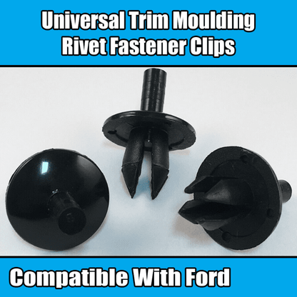 10x Clips for Ford Universal Trim Moulding Drive Rivet Fastener Black Plastic