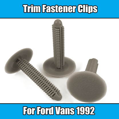 10x Clips for Ford Vans 1992 Trim Fastener Retainer Clips Light Grey Plastic