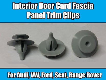 10x Clips for Ford VW Audi Seat Rover Interior Door Card Fascia Panel Trim Grey