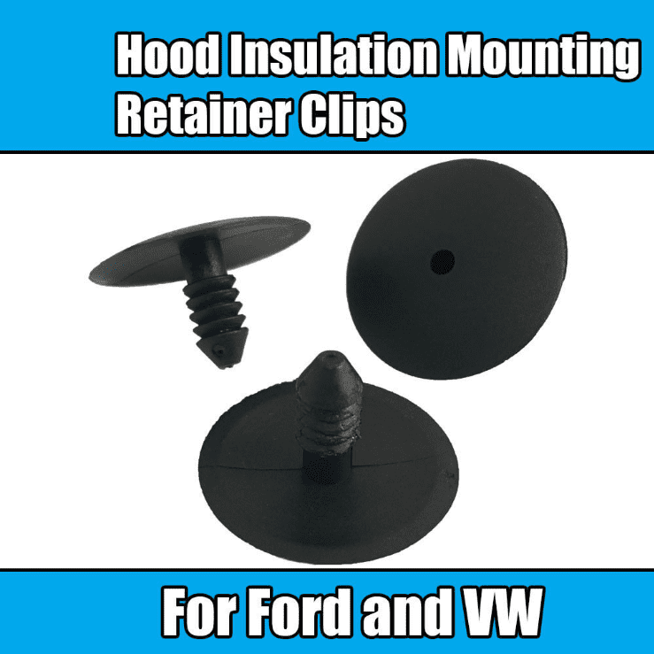 10x Clips for Ford VW Hood Insulation Mounting Retainer Clips Black Plastic