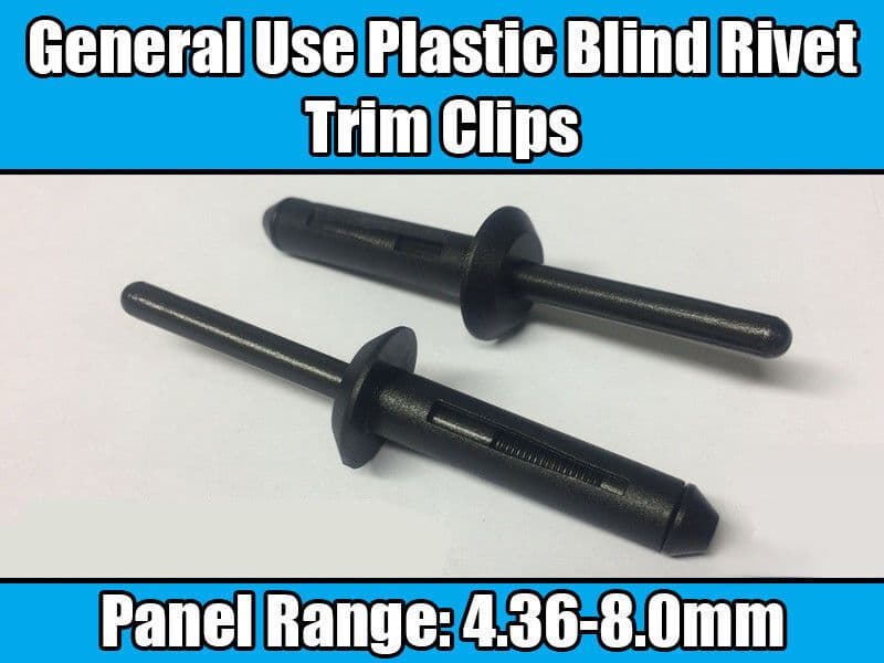 10x Clips for GM & Chrysler General Use Plastic Blind Rivet Trim Black 25524005