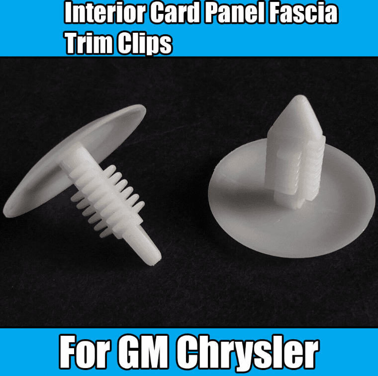 10x Clips for GM Chrysler Interior Card Panel Fascia Trim Clips White Plastic