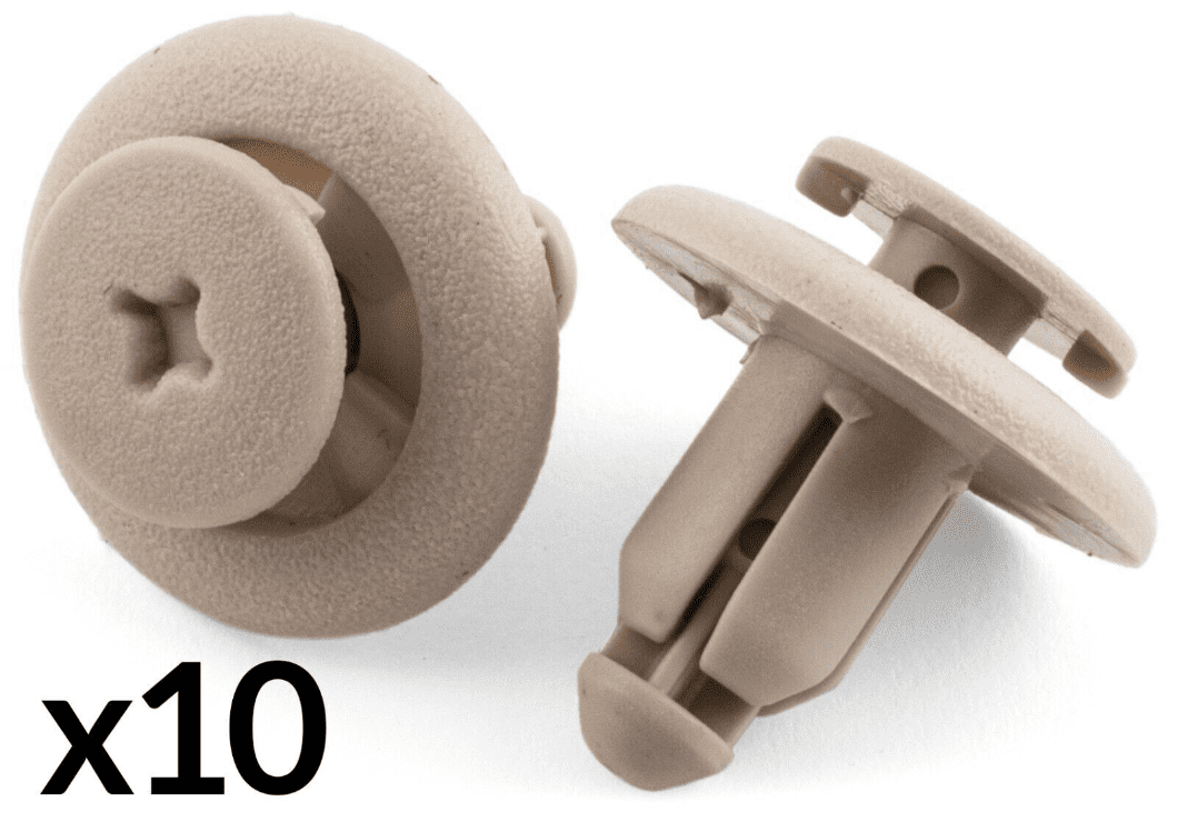 10x Clips for GM Nissan Wheel Arch Mounting Clips Light Grey Plastic