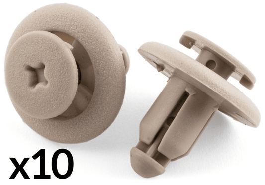 10x Clips for GM Nissan Wheel Arch Mounting Clips Light Grey Plastic