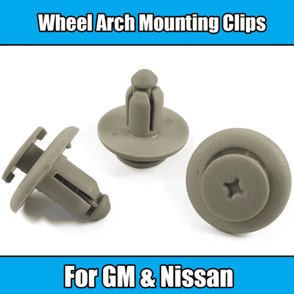 10x Clips for GM Nissan Wheel Arch Mounting Clips Light Grey Plastic