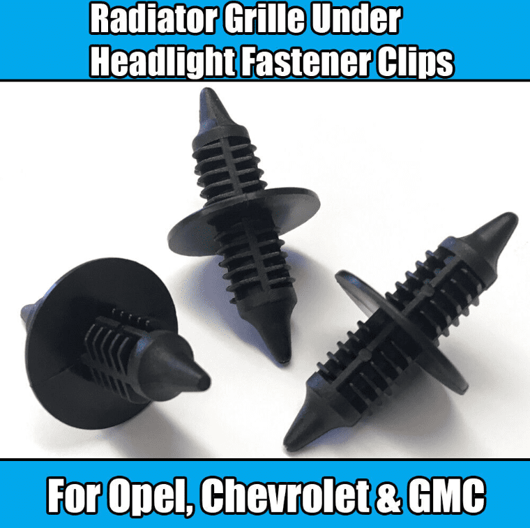 10x Clips for GM Opel Radiator Grille Under Headlight Fastener Black Plastic