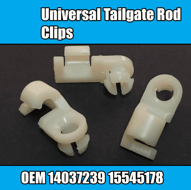 10x Clips for GM Truck Tailgate Rod Clips Plastic Nylon White 14037239 Universal