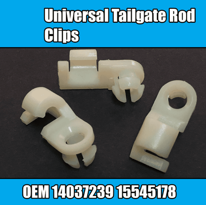 10x Clips for GM Truck Tailgate Rod Clips Plastic Nylon White 14037239 Universal