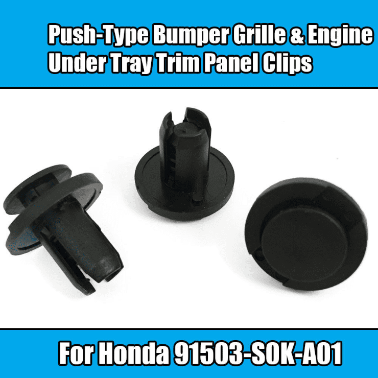 10x Clips for Honda 10mm Push Bumper Grille & Engine Under Tray Trim Panel Clips