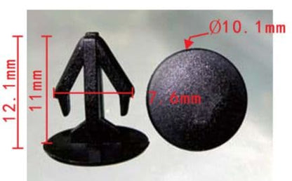 10x Clips for Honda Acura Hood Insulation Fastener Trim Clips Black Plastic