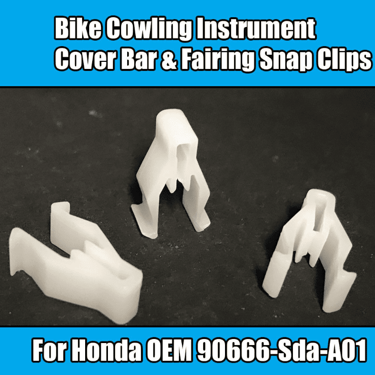 10x Clips for Honda Bike Cowling Instrument Cover Bar & Fairing Snap Clip White