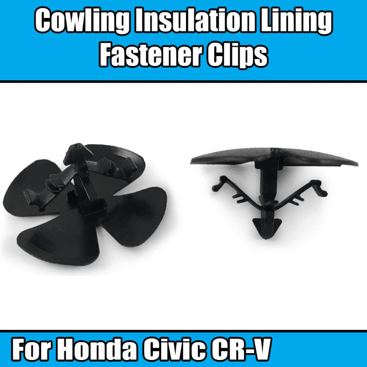10x Clips for Honda Civic Cr-V Cowling Insulation Lining Fastener Black Clover