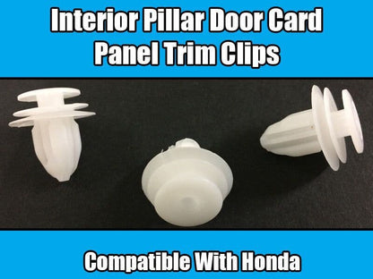 10x Clips for Honda Civic Crv Pillar Interior Panel Door Card Trim White Plastic