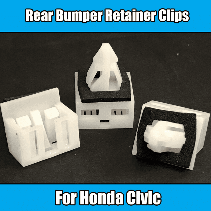 10x Clips for Honda Civic Rear Bumper Retainer Fastener White Plastic W/ Washer