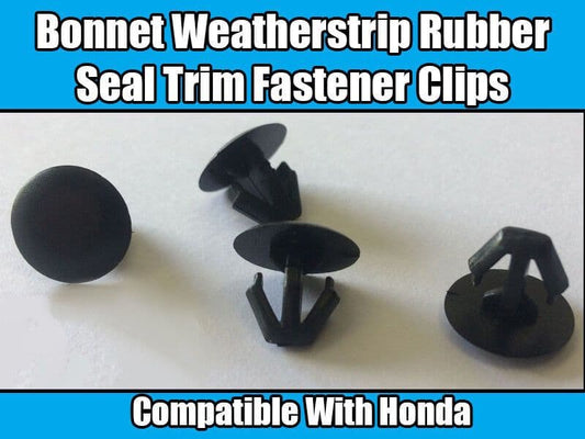10x Clips for Honda Civic Weatherstrip Bonnet Trim Rubber Seal Edge Strip Hood
