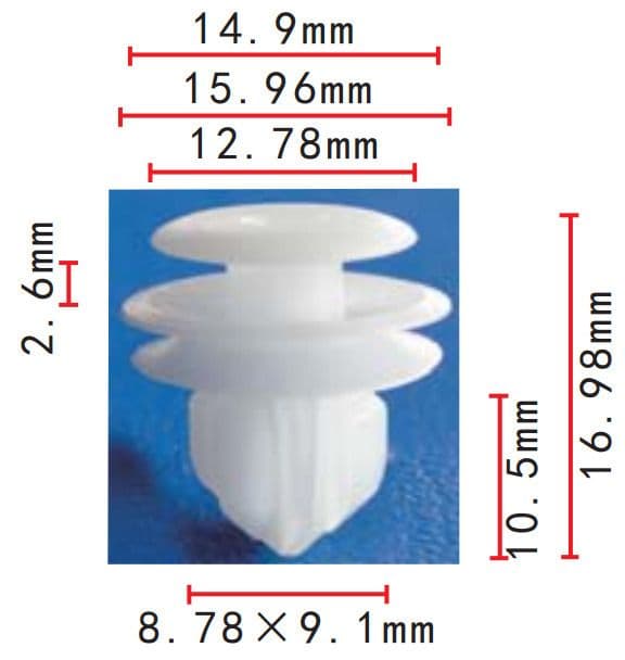 10x Clips for Honda Door Card Fascia Trim Panel Lining Fasteners White Plastic