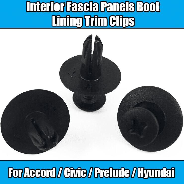 10x Clips for Honda Hyundai Interior Fascia Panel Boot Lining Trim Black Plastic