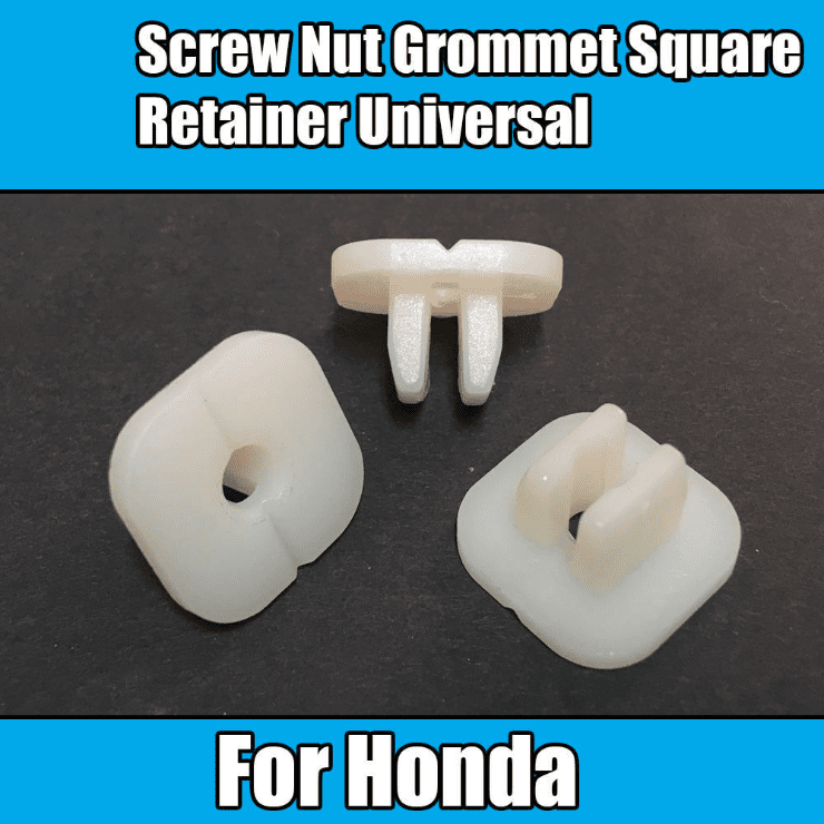 10x Clips for Honda Screw Nut Grommet Square Retainer Universal White Plastic