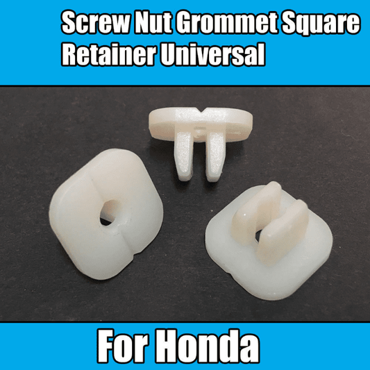 10x Clips for Honda Screw Nut Grommet Square Retainer Universal White Plastic