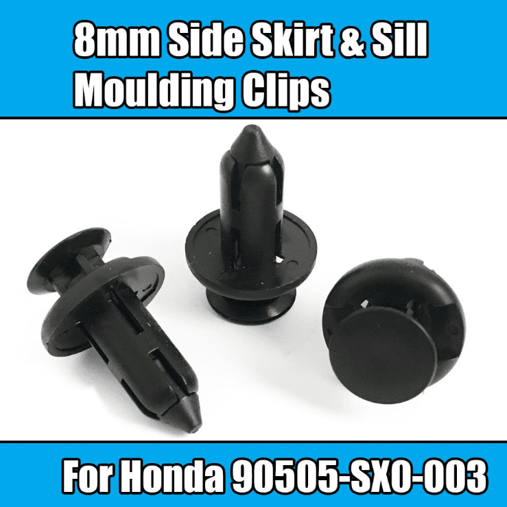 10x Clips for Honda Side Skirt Sill Moulding Odyssey Trim Clip Black Plastic