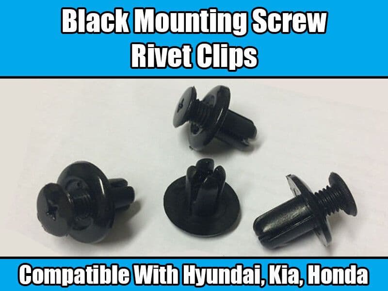 10x Clips for Hyundai Kia Honda Black Mounting Screw Expansion Rivet