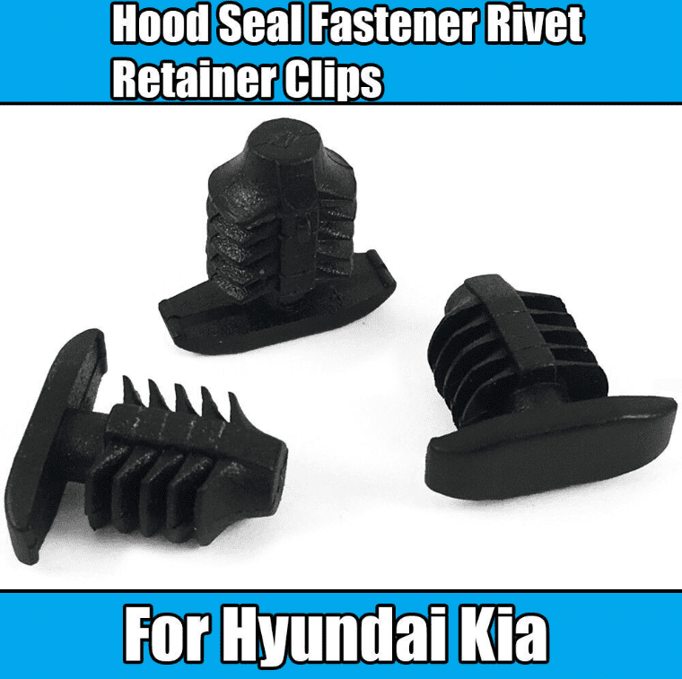 10x Clips for Hyundai Kia Hood Seal Fastener Rivet Retainer Clips Black Plastic
