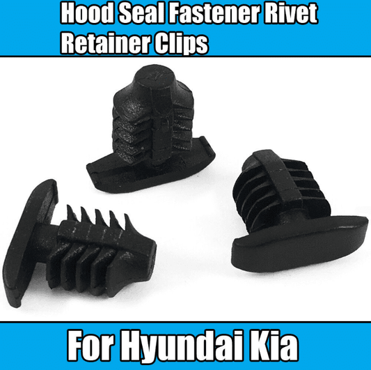 10x Clips for Hyundai Kia Hood Seal Fastener Rivet Retainer Clips Black Plastic
