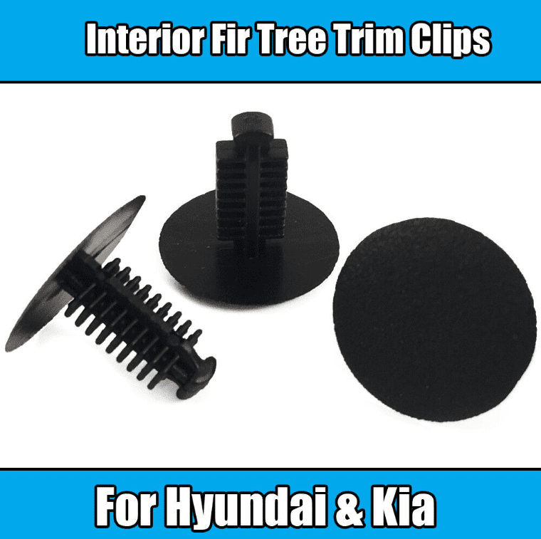 10x Clips for Hyundai Kia Interior Fir Tree Trim Clips Black Plastic