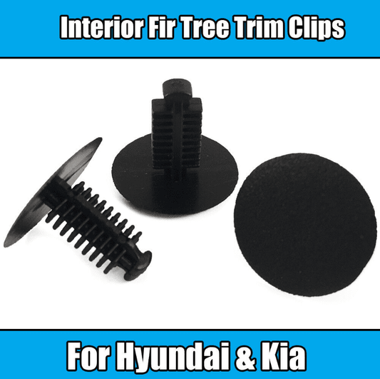 10x Clips for Hyundai Kia Interior Fir Tree Trim Clips Black Plastic
