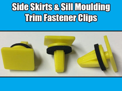 10x Clips for Hyundai Kia Side Skirts & Sill Moulding Trim Yellow Plastic