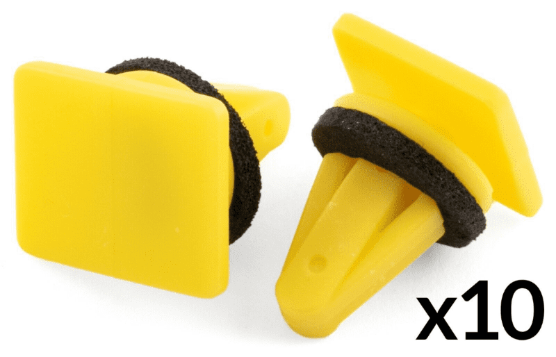 10x Clips for Hyundai Kia Side Skirts & Sill Moulding Trim Yellow Plastic