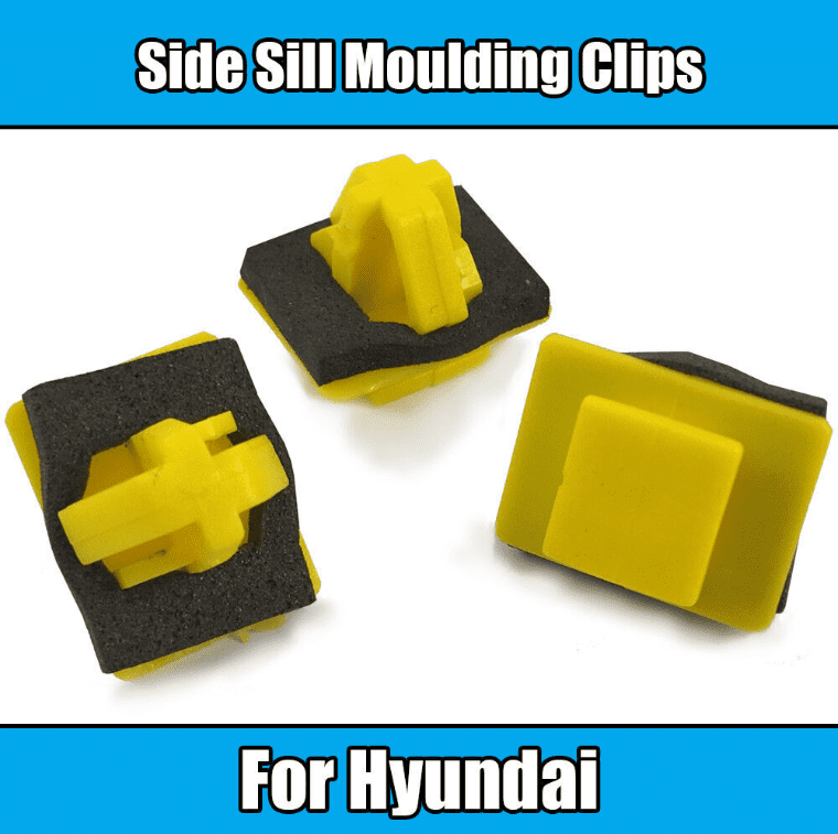 10x Clips for Hyundai Sill Body Side Moulding Trim Clip Yellow Plastic W/ Washer
