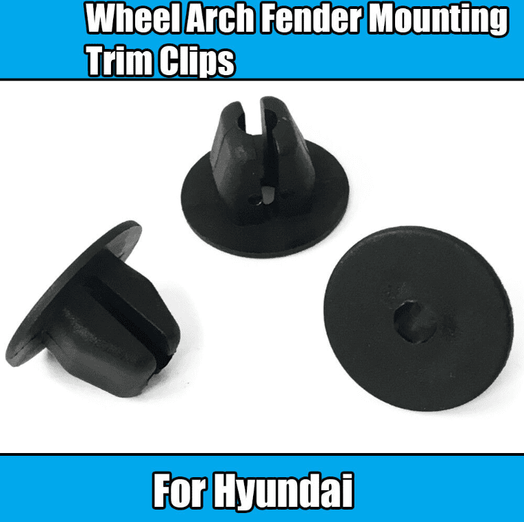 10x Clips for Hyundai Wheel Arch Fender Mounting Trim Clips Black Plastic